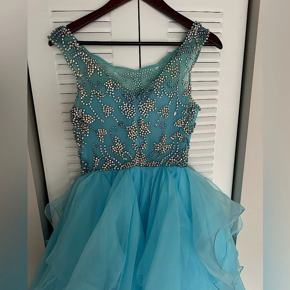 Bright Sky Blue Pageant Dress - Picture 7 of 7